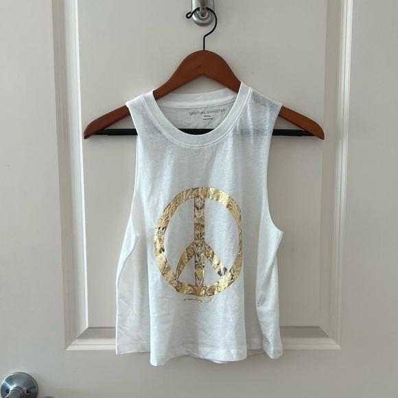 SPIRITUAL GANGSTER Peace Graphic Crop Tank Top - Picture 5 of 16